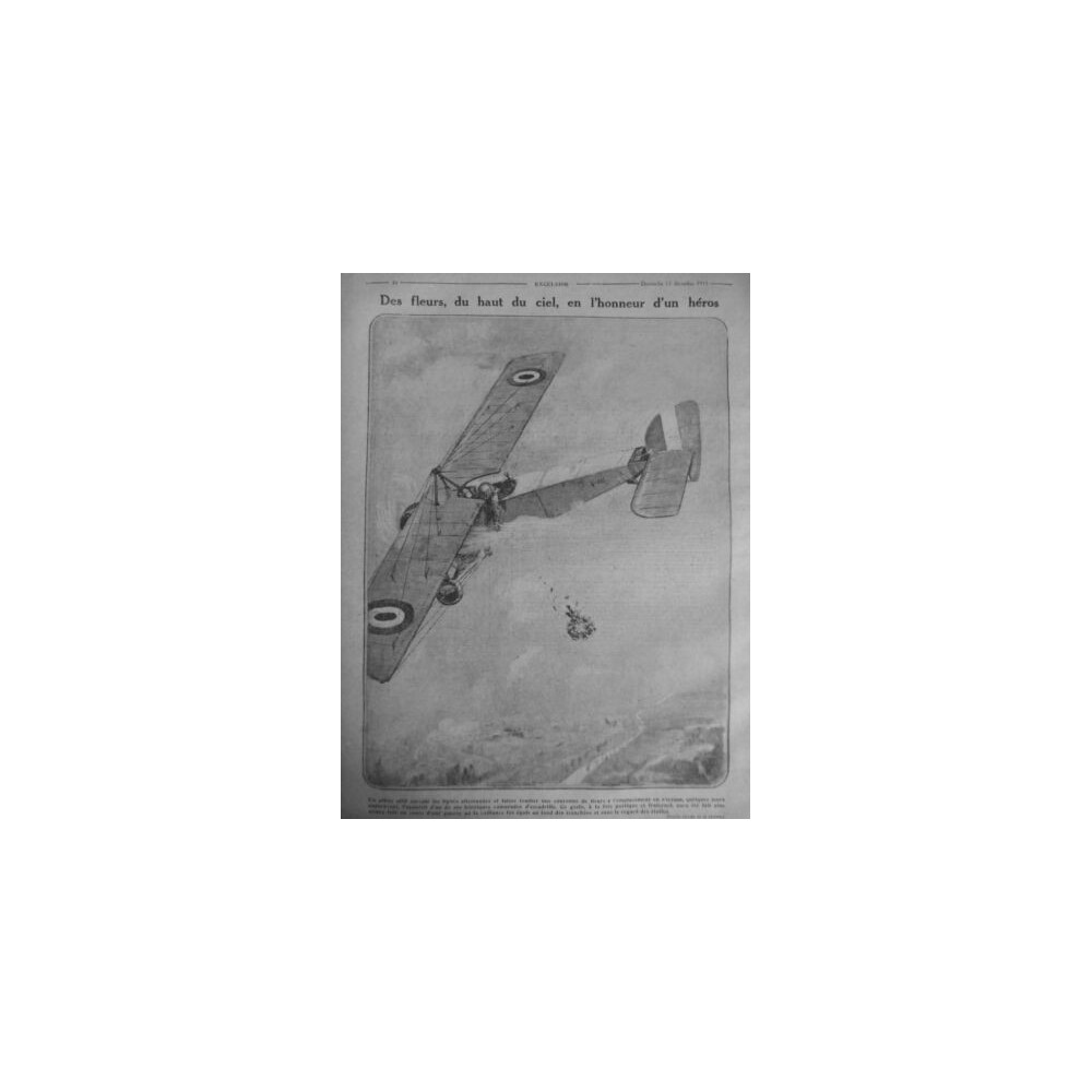 1915 E DECEMBRE GUERRE AVIATION HEROS CIEL ESCADRILLE FLEURS