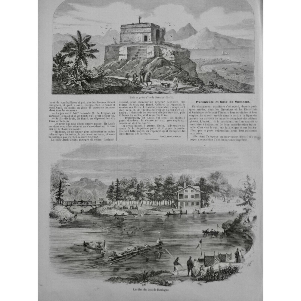 1858 MI HAITI BAIE PRESQU ILE SAMANA CHAPELLE RUINE YUNA