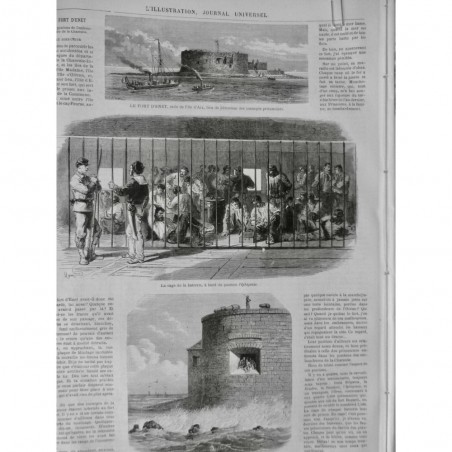 1871 I FORT D'ENET RADE ÎLE D'AIX DETENTION PRISONNIER CAGE CELLULE LALLEMAND