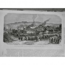 1871 I ALGERIE INSURRECTION BORDJ-TIZI- OUZON INCENDIE VILLAGE FRANCAIS PORTIER