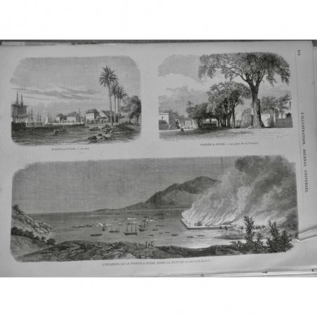 1871 I GUADELOUPE PONTE-A-PITRE INCENDIE DESASTRE DESTRUCTION RUINES