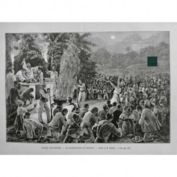 1890 UI HAITI MOEURS CROYANCE CELEBRATION VAUDOUX SACRIFICE