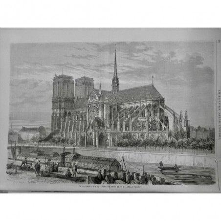 1860 I CATHEDRALE NOTRE DAME PARIS NOUVELLE FLECHE