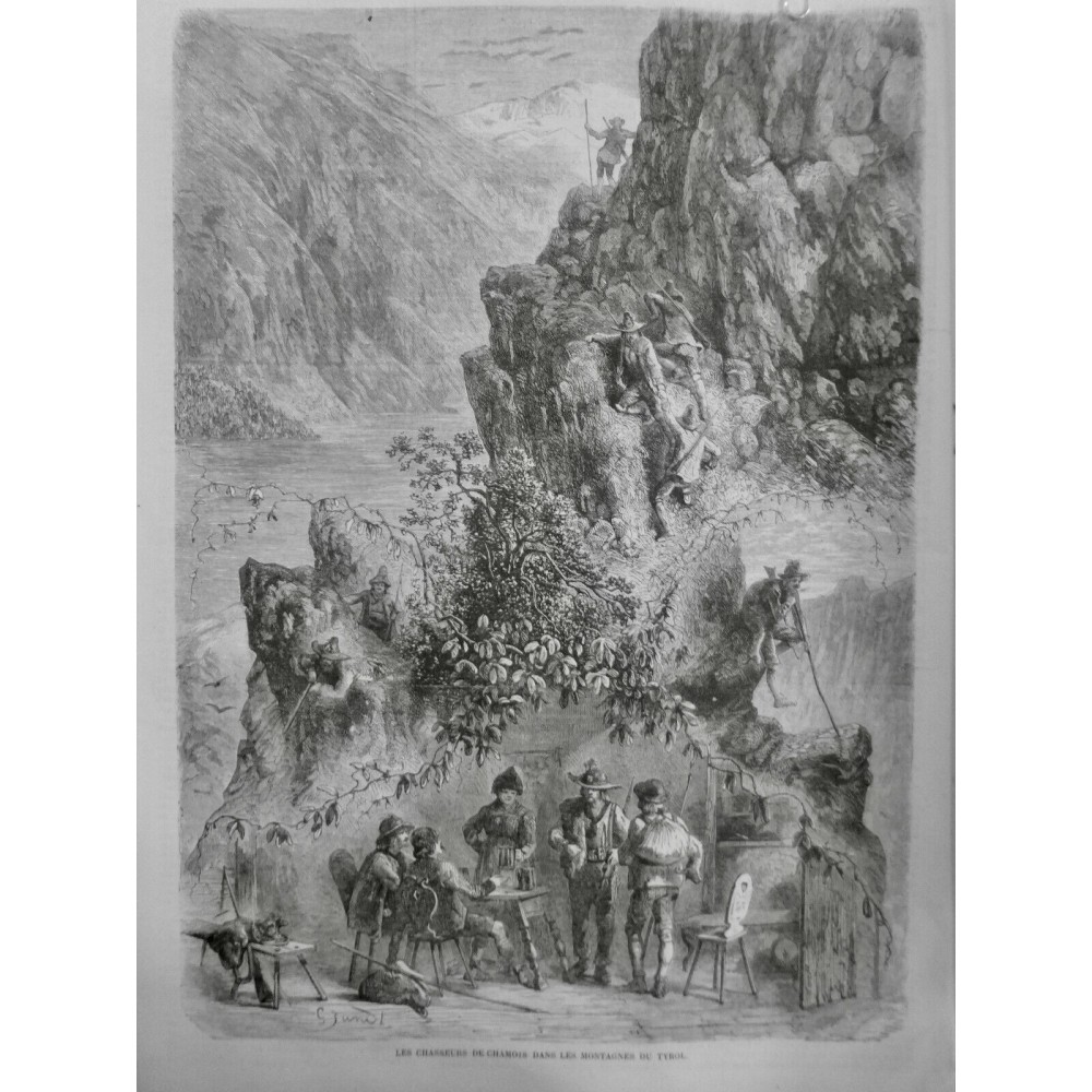 1860 I TYROL MONTAGNE CHASSEUR CHAMOIS ESCALADE