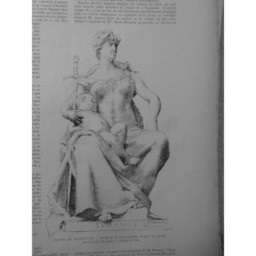 1884 VM SCULPTURE MERE ENFANT SECURITE DESSIN DELAPLANCHE