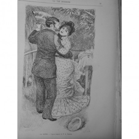 1884 VM LA DANSE COUPLE EVENTAIL CRAYON RENOIR