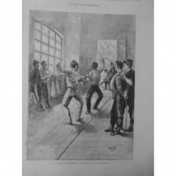 1884 VM ECRIME SALLE EPEE PROFESSEUR MAÏTRE FLEURET DESSIN BEAUREPAIRE