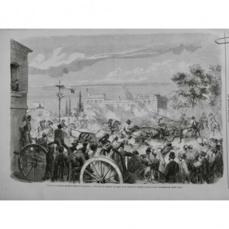 1868 MI TAUREAU CORRIDA ST REMY PROVENCE FETE ABRIVADO TAURAU SAUVAGE