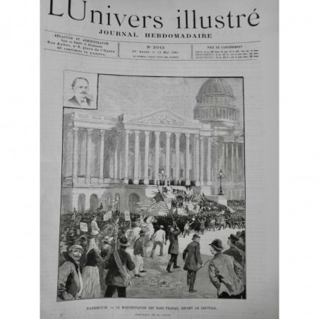 1894 UI WASHINGTON MANIFESTATION SANS-TRAVAIL CAPITOLE PORTRAIT COXEY DESTEZ