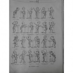 1894 UI CHEFS ORCHESTRE PORTRAITS SCENES DESSINS DRANER