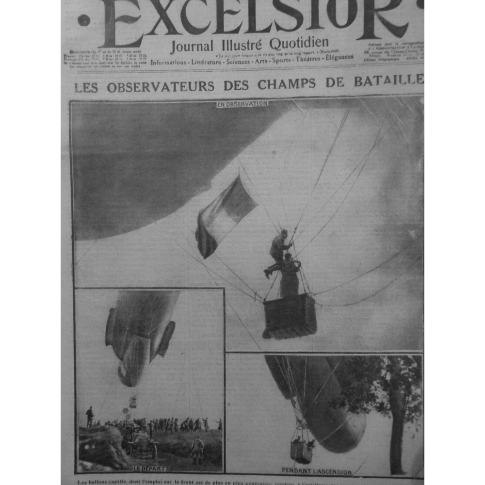 1916 E BALLON OBSERVATEUR NACELLE CHAMPS BATAILLE VERDUN