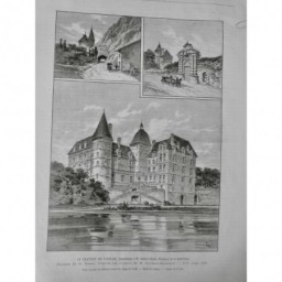 1894 UI CHATEAU VIZILLE CASIMIR PERIER PRESIDENT ENTREE FACADE PARC DESSIN DOSSO