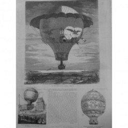 1864 UI BALLON MONTGOLFIERE L AIGLE PREMIERE ASCENSION ANIMAUX