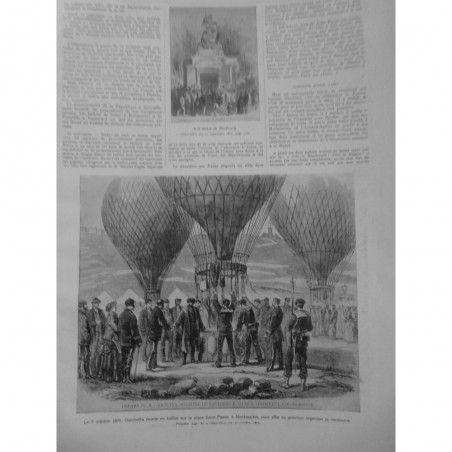 1920 I BALLON PICCARD AEROSTATE ARMAND DEPART GAMBETTA RESISTANCE