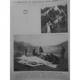 1917 LM BALLON MILITAIRE DESCENTE PARACHUTE OBSERVATEUR REPLIAGE