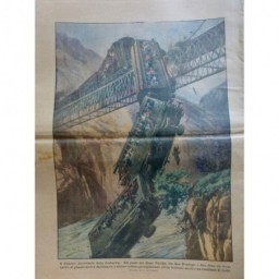 1926 DC COSTA RICA ACCIDENT CHEMIN FER TRAIN DERAILLER PONT FLEUVE CHUTE