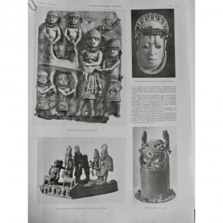 1932 MCI AFRIQUE ART BENIN SCULPTURE COUTUME DIVINITE SACRIFICE MASQUE IVOIR ROI