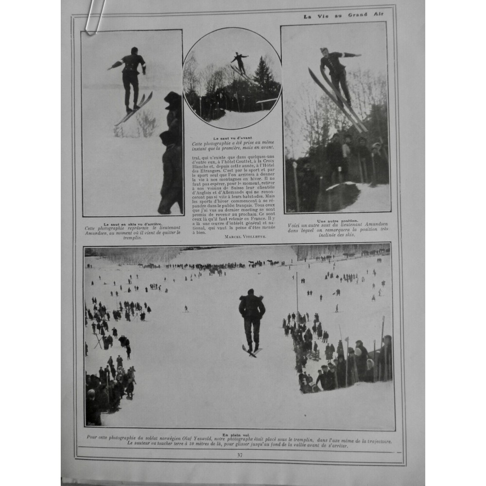 1908 VAGA SKI SAUT TREMPLIN HAUTEUR AMUNDSEN OLAF YESWOLD DESCENTE