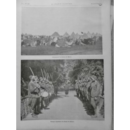 1903 FI SULTAN MAROC CAMPEMENT TROUPE REGULIERE CHAMEAU TAMBOUR