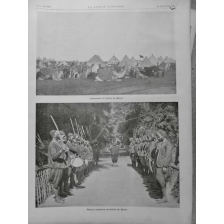 1903 FI SULTAN MAROC CAMPEMENT TROUPE REGULIERE CHAMEAU TAMBOUR