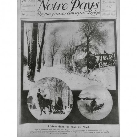 1921 NP SKI BOBSLEIGH PAYS NORD HIVER SPORT COURSE TRAINEAU MONT NORVEGIEN