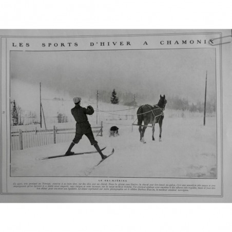 1908 VAGA SKI BOBSLEIGH CHAMONIX SPORT HIVER SKI KJÖRING HANSEN