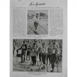 1928 PS SKI ST CERGUES COURSE SKI FOND VANQUEUR TISSOT SUISSE GENEVE