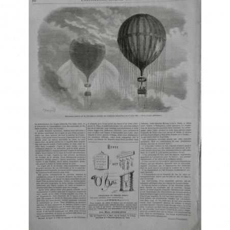 1868 I BALLON ASCENSION AEROSTATIQUE FLAMMARION PHENOMENE ATMOSPHERIQUE