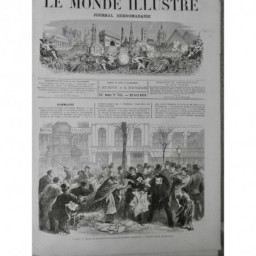 1871 MI PARIS SUPPRESSION JOURNAUX EMEUTE ARRACHER DECHIRER DESSIN LIX