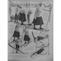 1909 F SKI LECON JEUNE FEMME BATON DESCENTE CHUTE