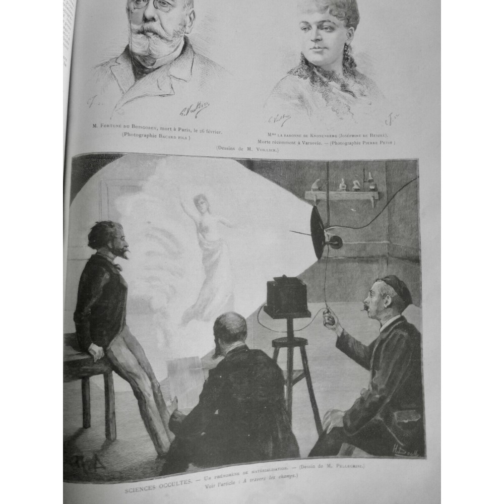 1891 MI SCIENCES OCCULTES EXPERIENCE REICHENBACH SPIRITISME APPAREIL PHOTO