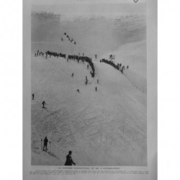 1929 I SKI SUPERBAGNERES CONCOURS INTERNATIONAL PISTE JUGE DRAPEAUX