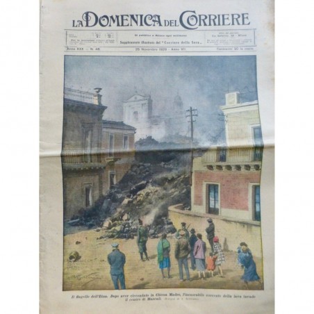 1928 DC VOLCAN ETNA ERUPTION LAVE MASCARI EGLISE MERE