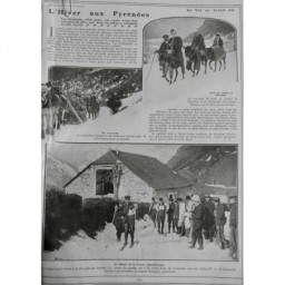 1908 VAGA SKI PYRENEES COURSE CASCADE SERPENT NEIGE TRAINEAU GOURETTE