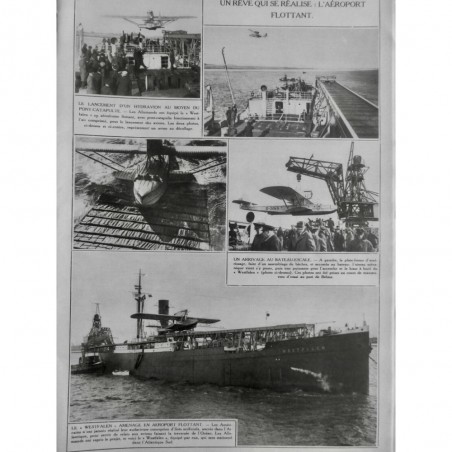 1933 PI AVIATION AEROPORT FLOTTANT LANCEMENT HYDRAVION AMERAGE WESTFALEN