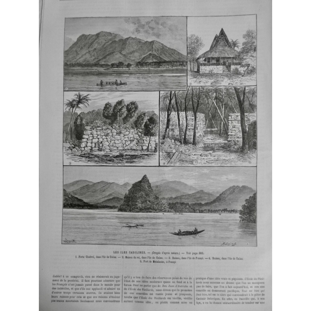 1885 UI ILES CAROLINES UALAU PONAPI ROI PORT METALANIM