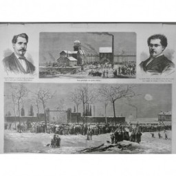 1876 MINE MINEUR PUITS JABIN CATASTROPHE EXPLOSION OBSEQUE VICTIME FAYET MAUROUX