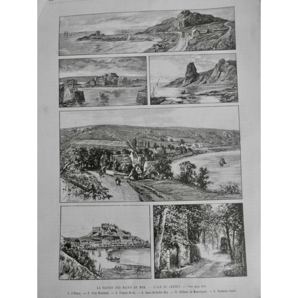 1887 UI ILE JERSEY ETACQ FORT ELIZABETH PINACLE ROCK