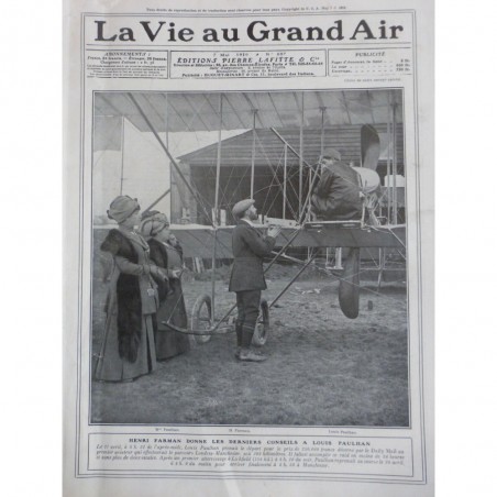 1910 VAGA AVIATION FARMAN LONDRES MANCHESTER PRIX PAULHAN