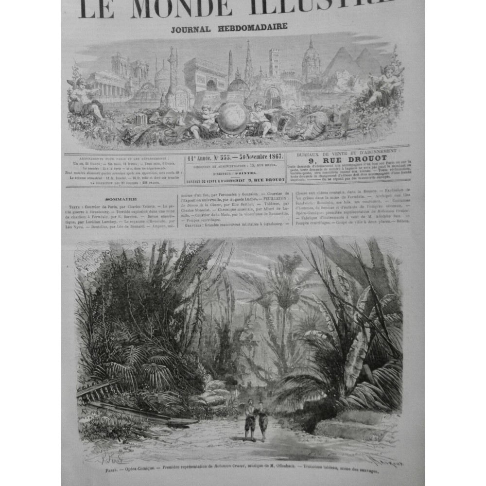 1867 MI PARIS OPERA COMIQUE ROBINSON CRUSOE OFFENBACH