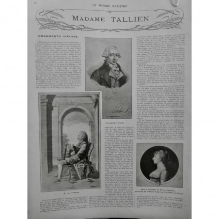 1908 MI MME TALLIEN REVOLUTION FEMME PORTRAIT