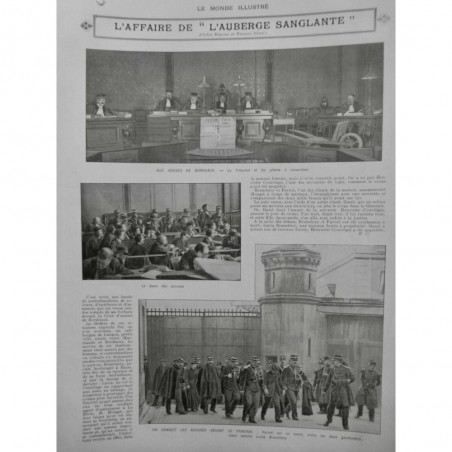 1908 MI AFFAIRE AUBERGE SANGLANTE TRIBUNAL ASSISES ACCUSES PARROT BRANCHERY