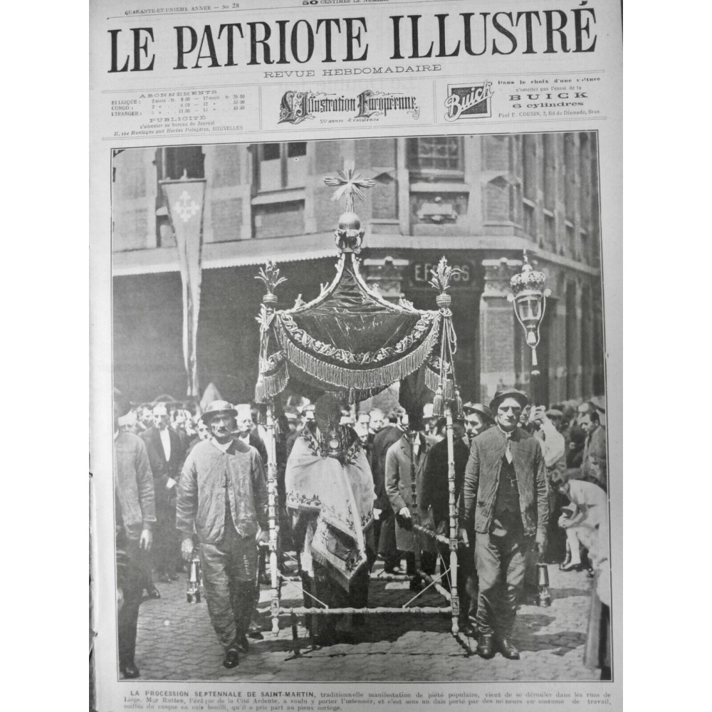 1925 MINEUR BELGE MINE PROCESSION ST-MARTIN LIEGE OSTENSOIR DAIS MINEUR CASQUE