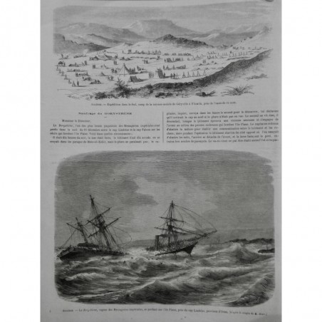 1866 MI ALGERIE NAUFRAGE BORYSTHENE VAPEUR MESSAGERIE IMPERIALE