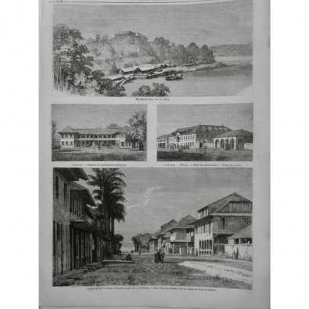 1866 MI GUYANE CAYENNE PENITENTIER PALAIS GOUVENEUR ILE SALUT