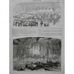 1866 MI ARCHIPEL GREC PHENOMENE VOLCANIQUE ILE SANTORIN EMERSION ILE APHROESSA