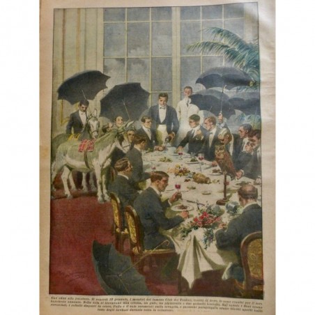 1928 DC BANQUET CLU TREIZE COSTUME NOIR CHOUETTE CHAUVE SOURIS ANES BLANCS