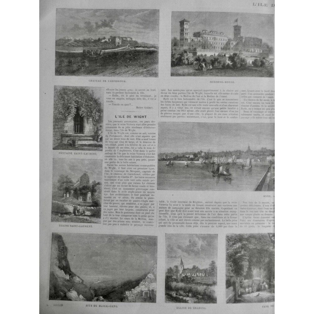 1865 UI ILE WRIGHT ANGLETERRE REINE VICTORIA CARISBROOK OSBORNE HOUSE