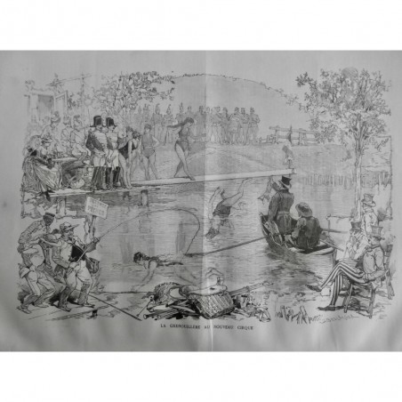 1886 I CIRQUE OLLER CONCOURS NAUTIQUE BAIGNEUSE PERCHE DRAPEAU