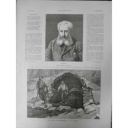 1886 MINE DE DECAZEVILLE MINEUR PUITS LA FENDUE ENTREE GALERIE MONTAGNE FLANC